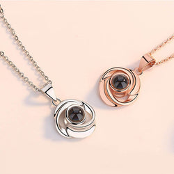 Sterling Silver Rose Flower Pendant Necklaces
